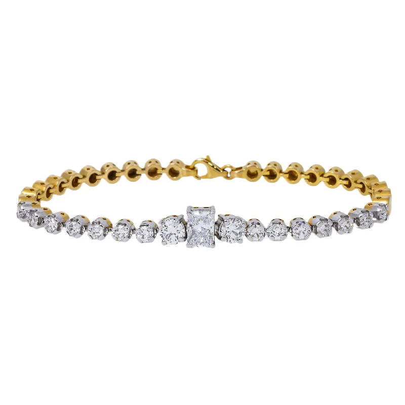 14K GOLD LAB DIAMOND TENNIS BRACELET 3.12 CT